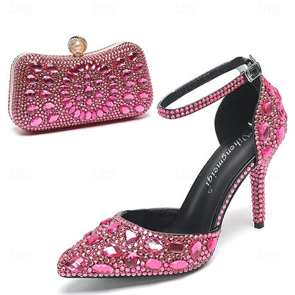 Heel High Multicolor with Rhinestone Women's Wedding Shoes