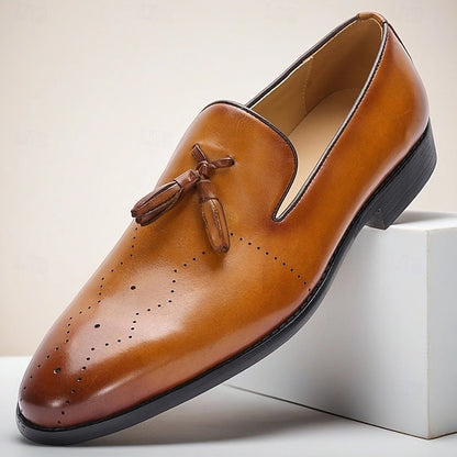 Classic Light Tassel Men's – Brown Leather Loafers