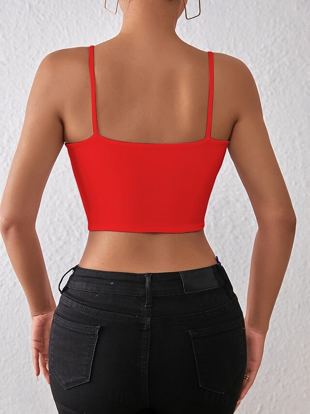 Women's Blouse Camisole Tank Top Backless Plain Sexy Casual