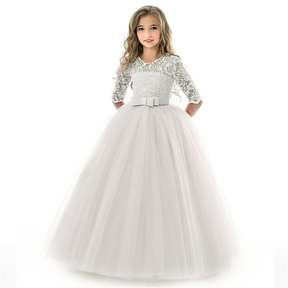Girls' Dress Girl Flower Colored Kids Solid Wedding