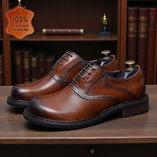 Layer First Leather Oxford Shoes- Genuine Men's
