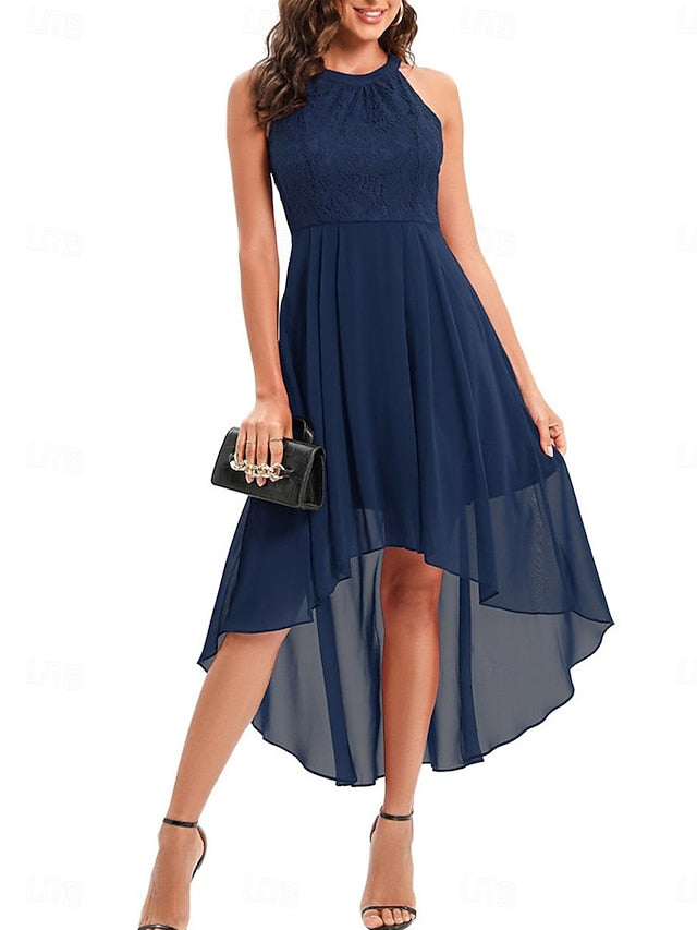 Women's Midi Dress Chiffon Dress A Line Dress Elegant