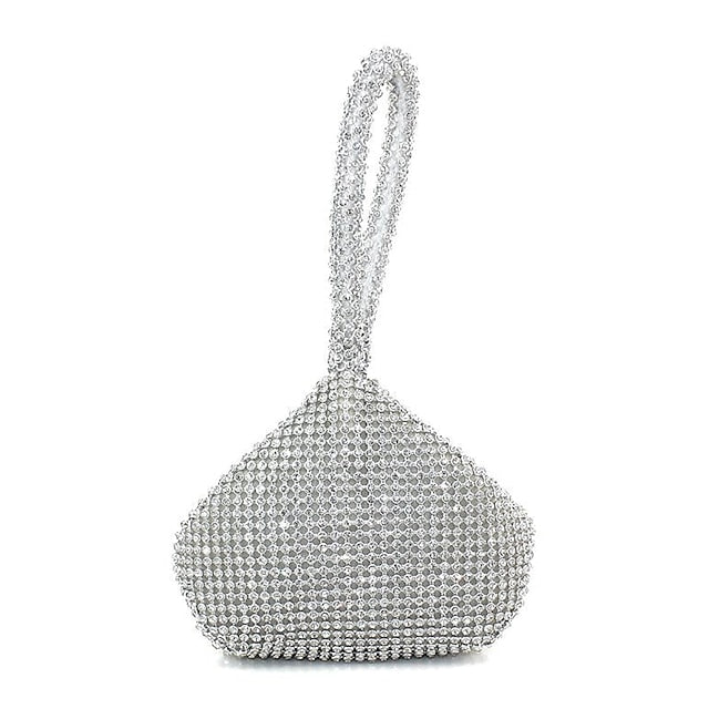 Elegant Crystal Evening Bag - Rhinestone Silver Women's