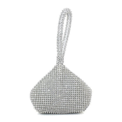 Elegant Crystal Evening Bag - Rhinestone Silver Women's
