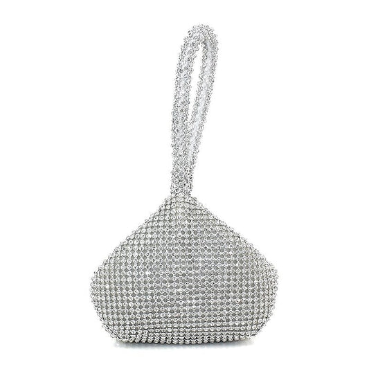 Elegant Crystal Evening Bag - Rhinestone Silver Women's
