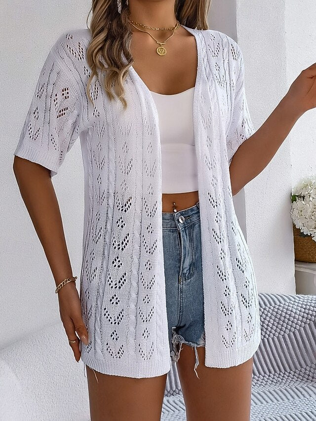 Women's Tunic Blouse Eyelet top Eyelet Plain Stylish