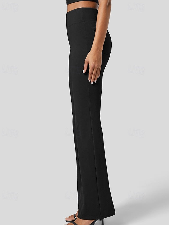 Women's Wide Leg Bell Bottom Slacks Streetwear Casual Full