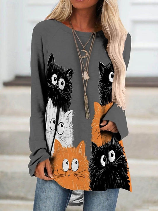 Women's Tunic T Shirt Graphic Animal Vintage Stylish