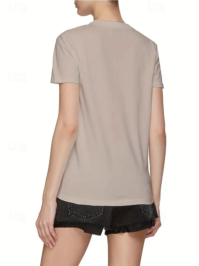 Women's T Shirt Summer Tops Print Heart Graphic Classic