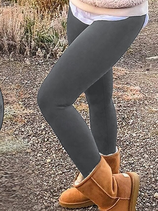 Women's Fleece Lined Leggings Fleece Pants Slacks Leggings