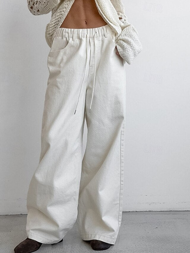 Women's Wide Leg Chinos Straight Vacation Streetwear Basic