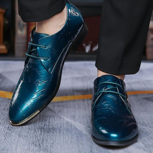 Lace-Up Purple Bold Shiny Shoes Men's – Patent