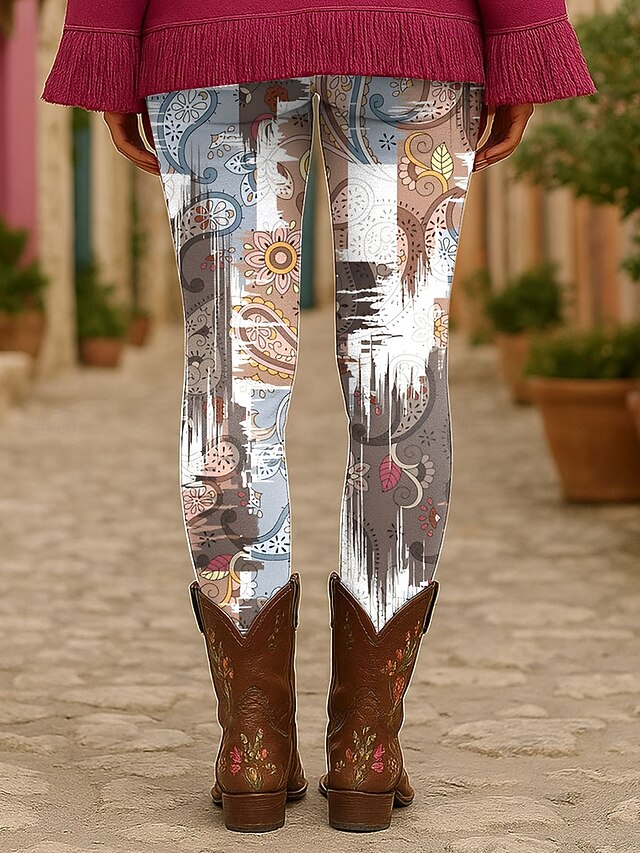 Women's Leggings Vacation Vintage Fashion Ankle-Length High