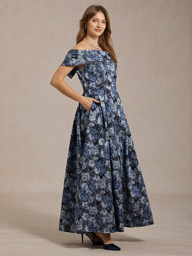 Women's Maxi Dress Fit And Flare Dress Off The Shoulder