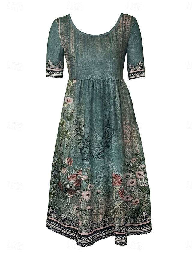 Women's Midi Dress A Line Dress Fit And Flare Dress
