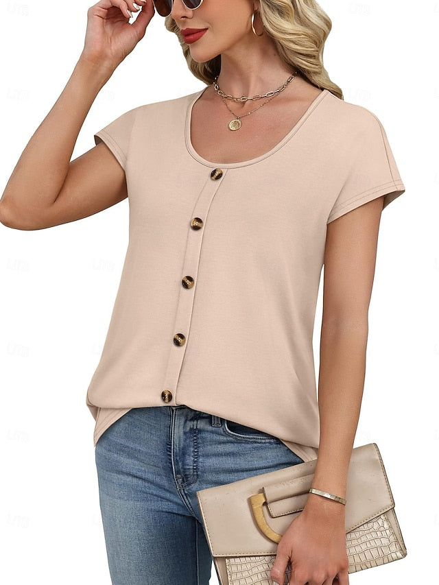 Women's T Shirt Tee Top Plain Fashion Stylish Classic Short