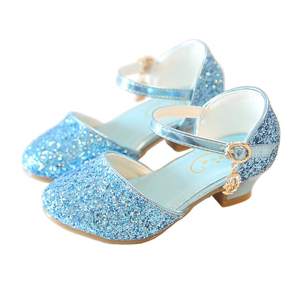 PU Party Little Glitters Heels Girls' Princess Rubber Shoes