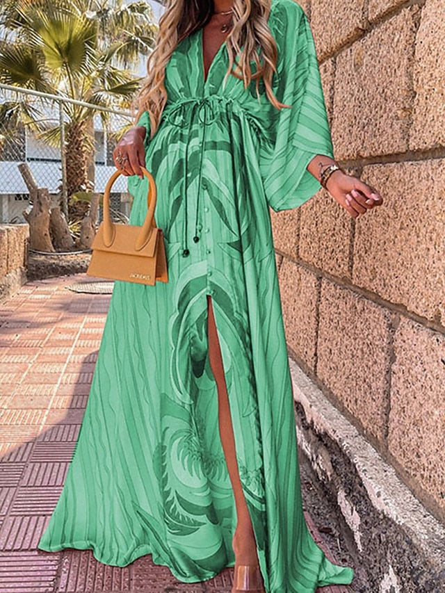 Women's Maxi Dress Wrap Dress Sundress A Line Dress Fit And