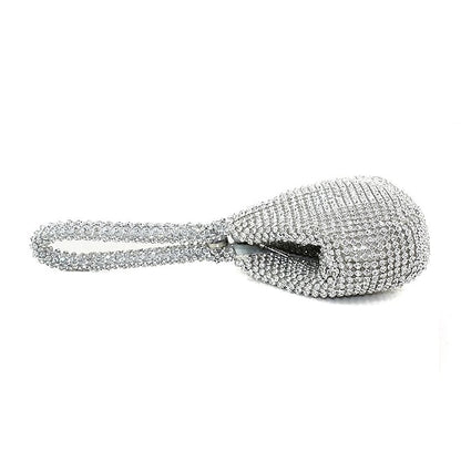 Elegant Crystal Evening Bag - Rhinestone Silver Women's