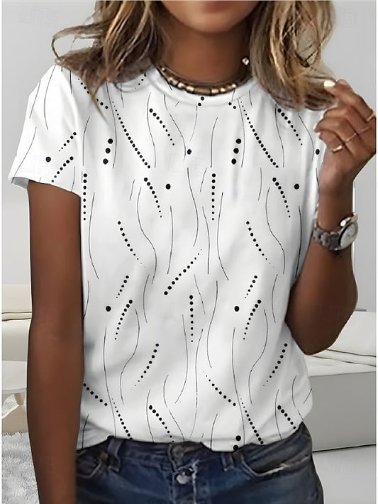 Women's T Shirt Print Striped Graphic Geometric Striped