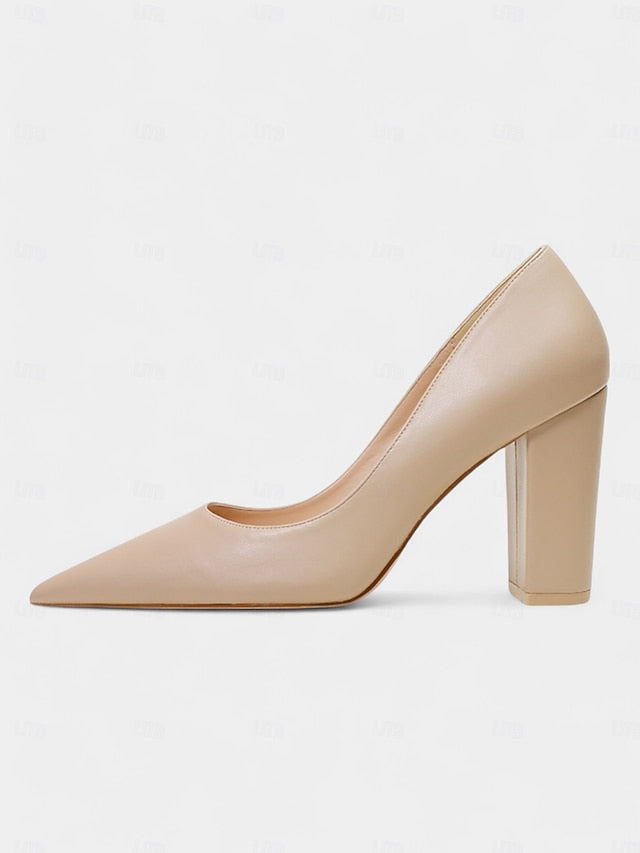 Heels Pointed Suede Toe Block Heel High | Women's Classic