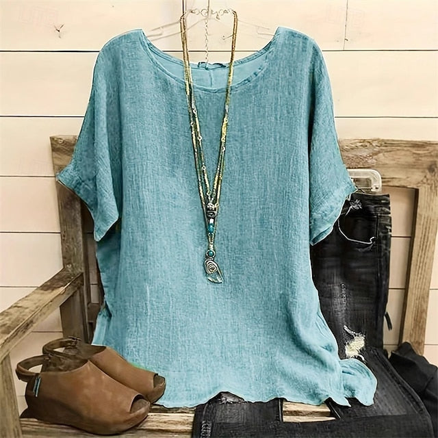Women's T Shirt Tee Top Plain Fashion Modern Short Sleeve