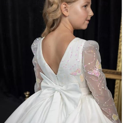 First Communion Girl Girls' Dress Kids Party Flower