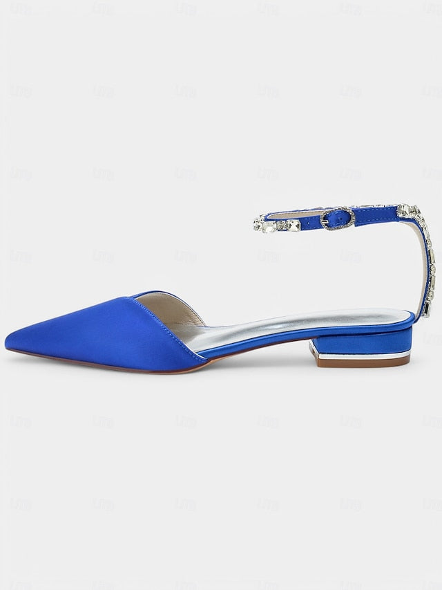 Chic Shoes with – Satin Strap Crystal-Ankle Wedding Black