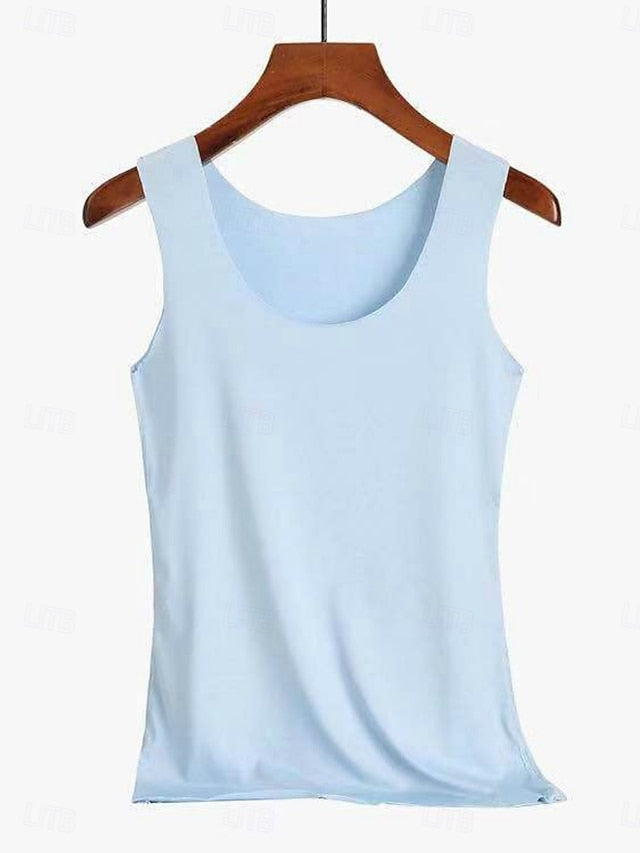 Women's Tank Top Sleeveless Shirt Tee Top Solid Color