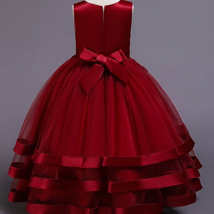 Dress Sleeveless Solid Colored Kids Party Girls' Wedding