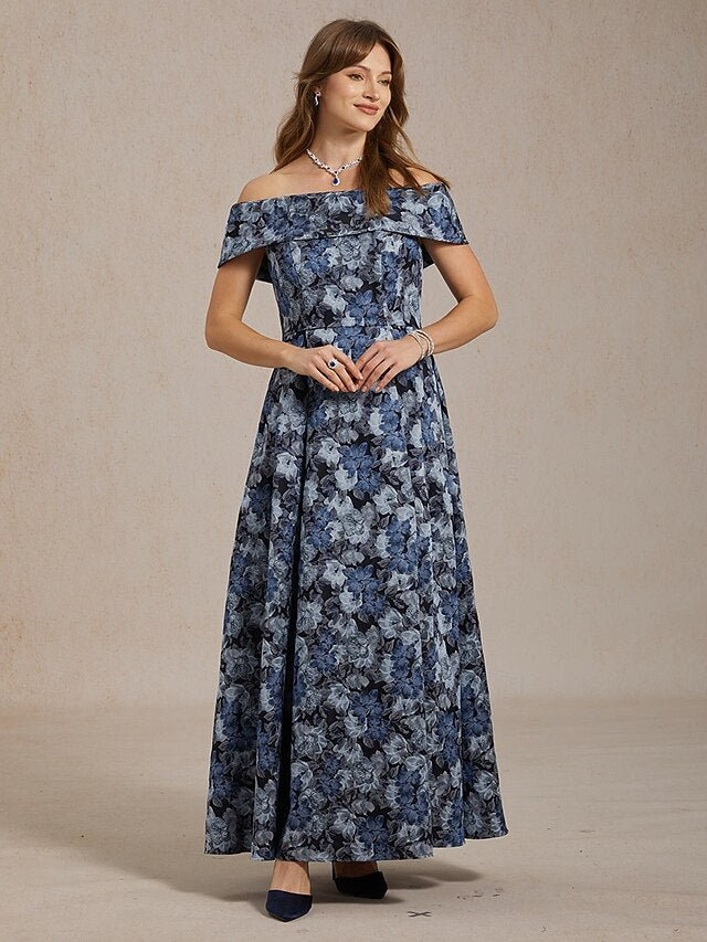 Women's Maxi Dress Fit And Flare Dress Off The Shoulder