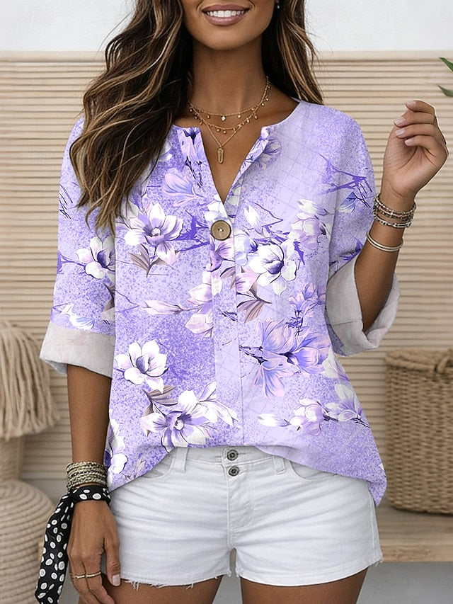 Women's Blouse Print Floral Graphic Vintage Stylish Modern