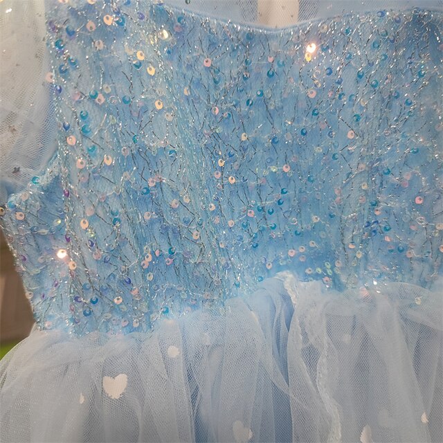 Girl Cloak Dress Cosplay Elsa Flower Frozen Princess