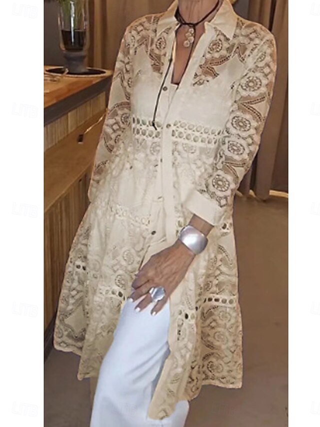 Women's Blouse Dressy Tops Lace Tops Ruched Lace Patchwork