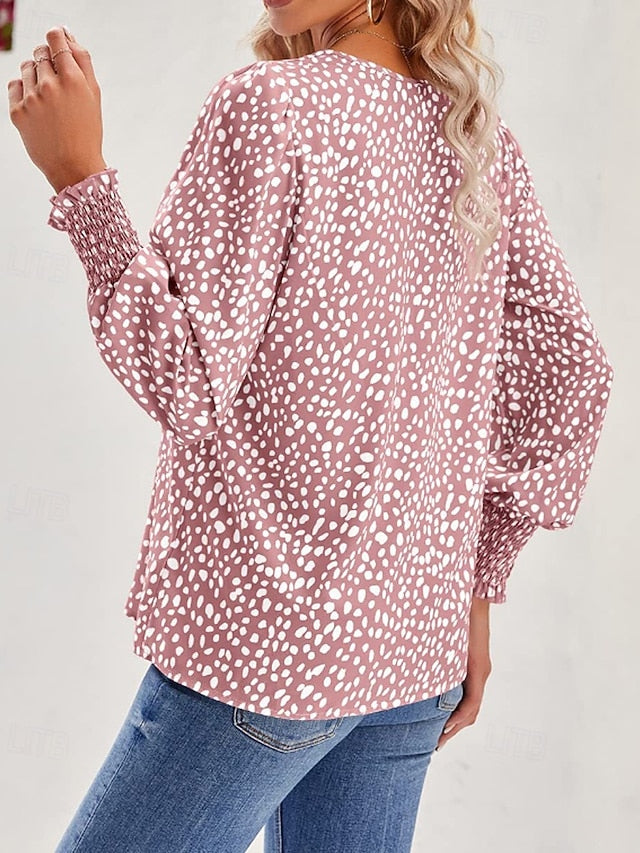 Women's T Shirt Print Floral Casual Long Sleeve V Neck