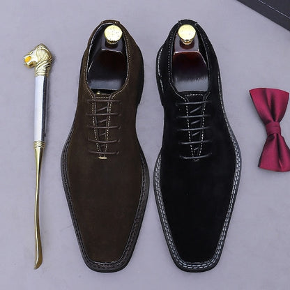 Suede Genuine - Men's Oxford Cowhide Leather Shoes