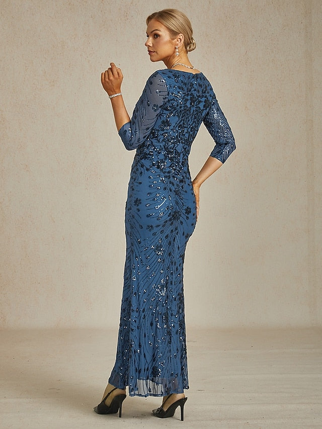 Women's Sequins Maxi Dress Sheath Dress Trumpet Mermaid