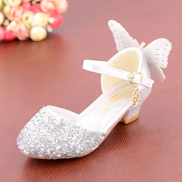Shoes – Pink Sparkly Girls' Butterfly Glitter Princess