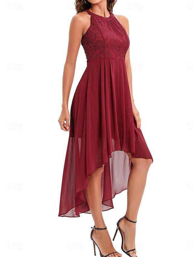 Women's Midi Dress Chiffon Dress A Line Dress Elegant