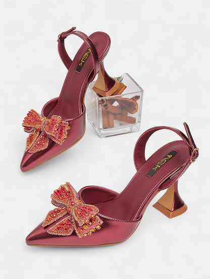 Gold Toe Metallic - Women's Pumps High Slingback Pointed