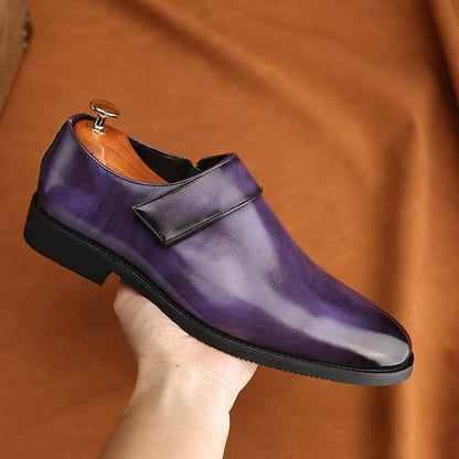 Leather Business Shoes Men's Slip-On Loafers Brown