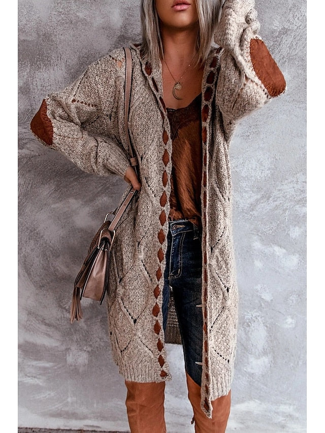 Women's Cardigan Vintage Streetwear Daily Geometric Cable