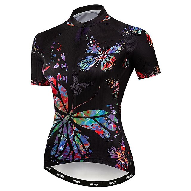 Women's Cycling Jersey Butterfly Funny Short Sleeve Bike