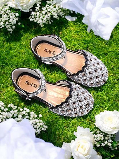 Mary Shoes Sparkly – Girls' Jane Rhinestone Scalloped