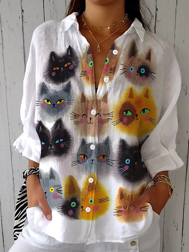 Women's Shirt Ruched Graphic Animal Elegant Vacation