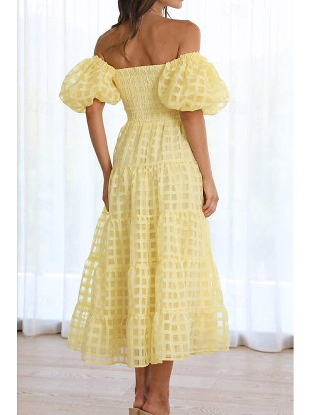 Women's Midi Dress Graduation Dress Fashion Modern Lantern