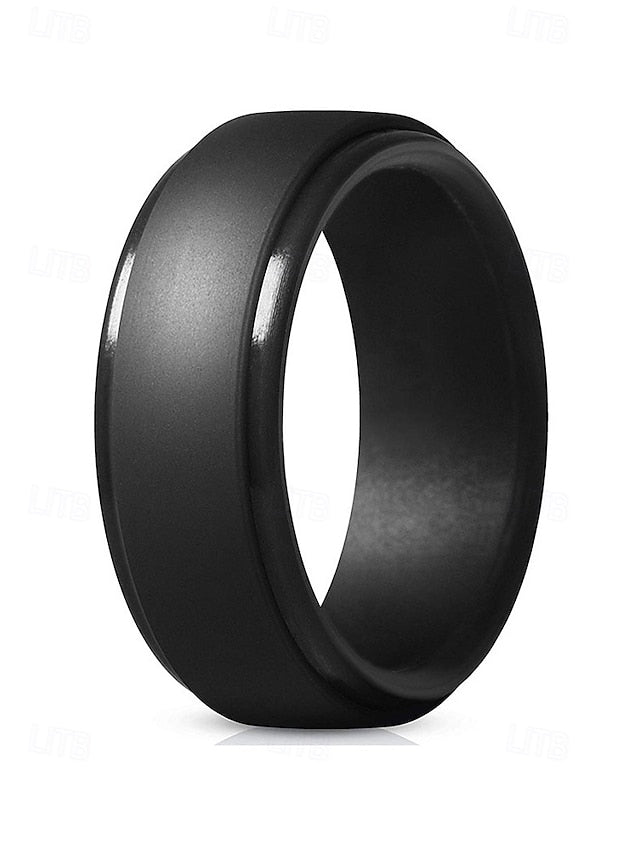 for Comfortable Silicone Durable Ring Men Black – Matte