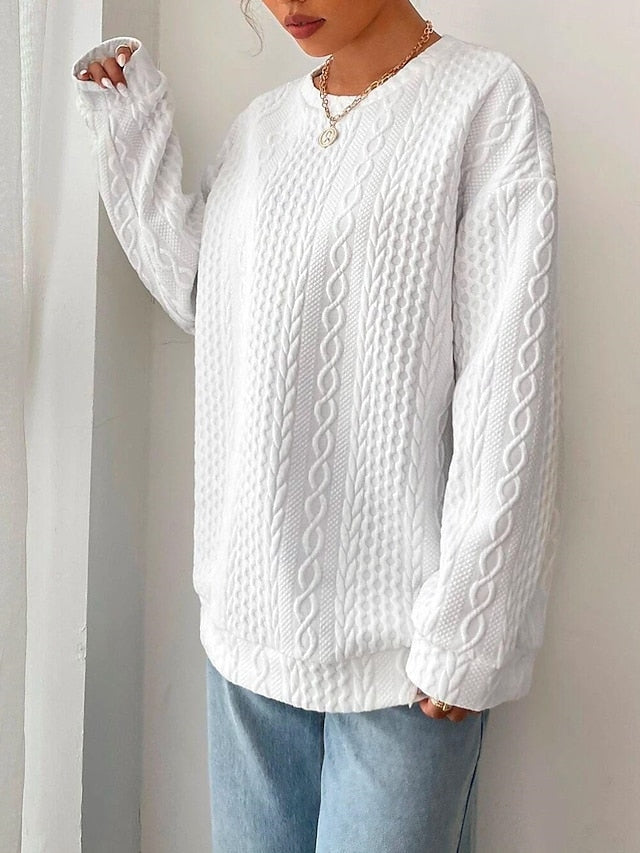 Women's Sweatshirt Elegant Vintage Plain Work Dailywear