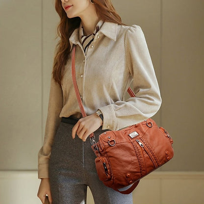 Boston Leather Handbag Shoulder Bag Women's Hobo PU