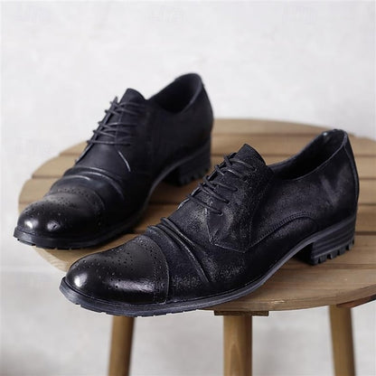 Vintage Shoes Genuine Brogue Oxford Leather Men's